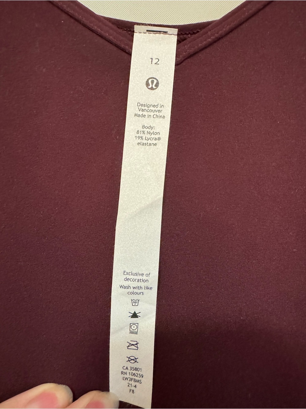 NWOT Lululemon align cropped tshirt vneck burgundy red maroon size 12 top L - Picture 6 of 6